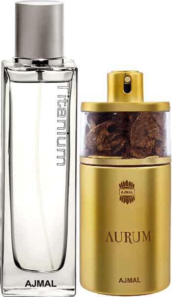 Ajmal Titanium Eau De Parfum 100Ml Perfume For Men And Aurum Eau De Parfum 75Ml Perfume For Women