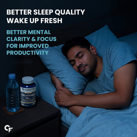 Carbamide Forte Melatonin 10 Mg Pills | Melatonin Tablet For Restful Deep Sleep - 100 Veg Tablets