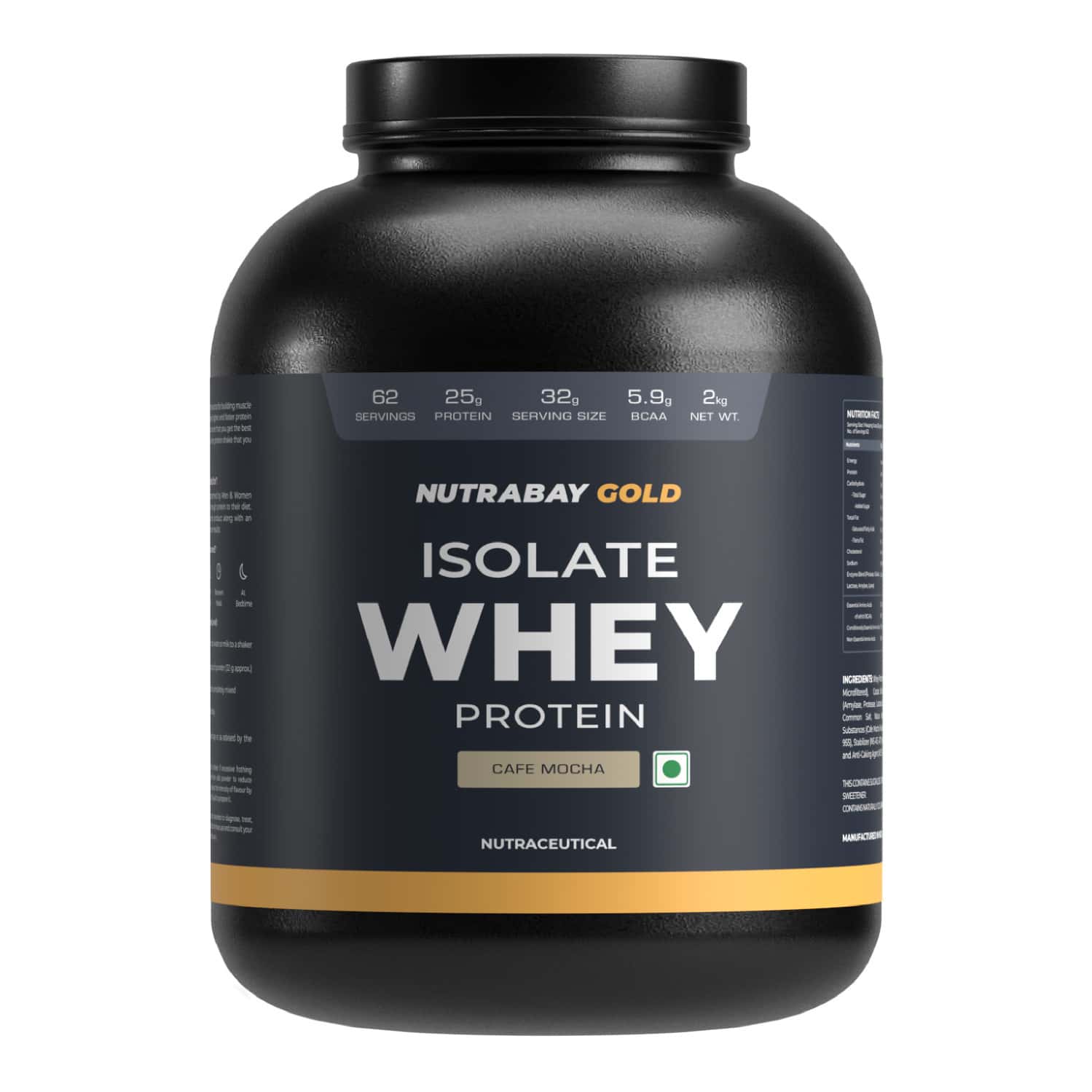 Nutrabay Gold 100% Whey Protein Isolate Cafe Mocha - 2kg