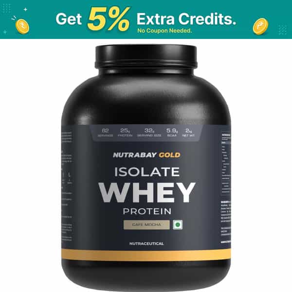 Nutrabay Gold 100% Whey Protein Isolate Cafe Mocha - 2Kg