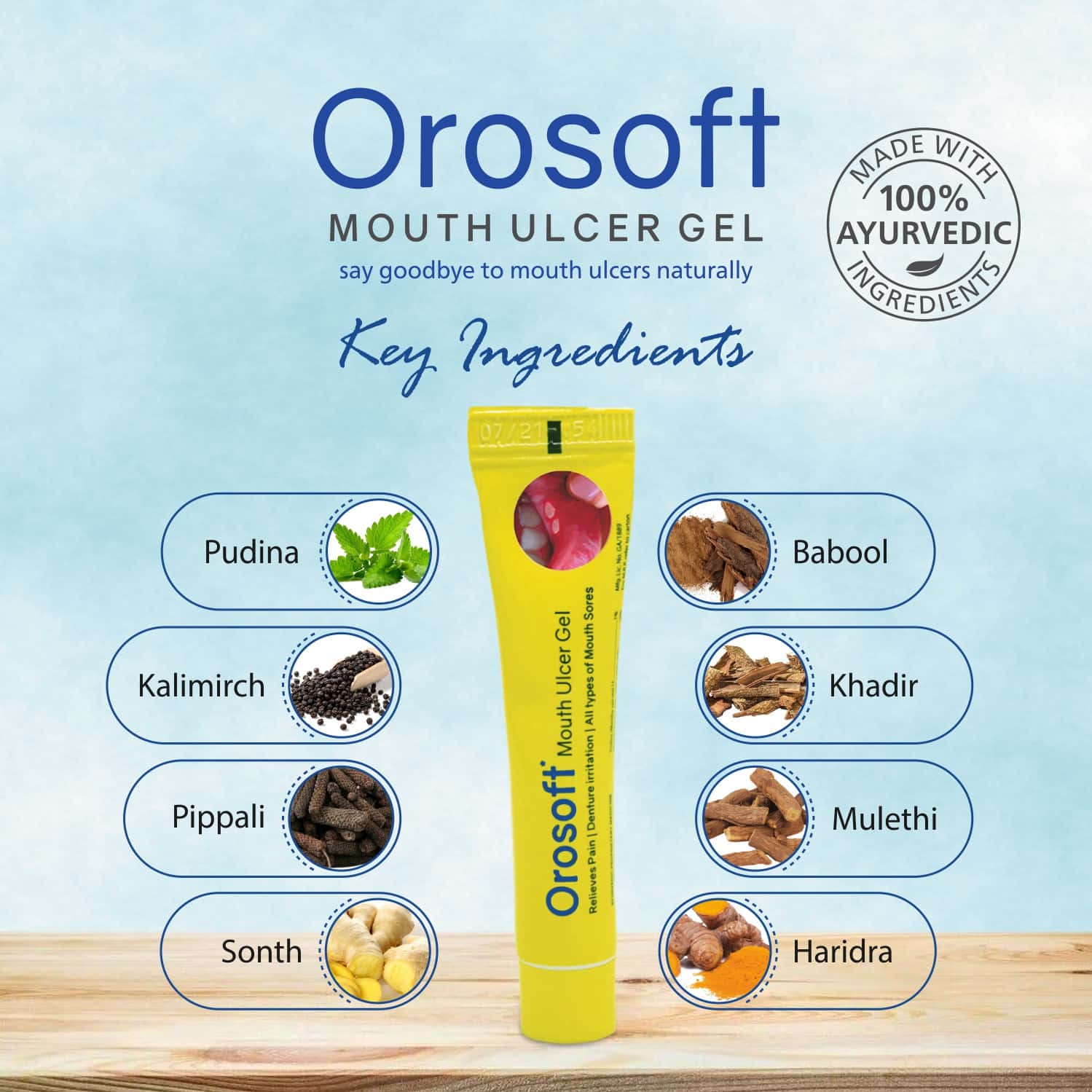 Buy OROSOFT MOUTH ULCER GEL 10 GM REDUCES MOUTH ULCERS 100