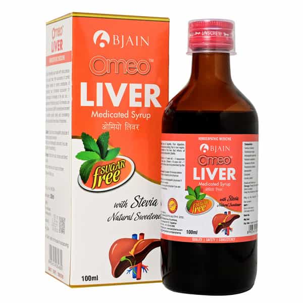 Bjain Omeo Liver Medicated Syrup . Sugar Free | Liver Health Tonic & Detoxification - 100Ml