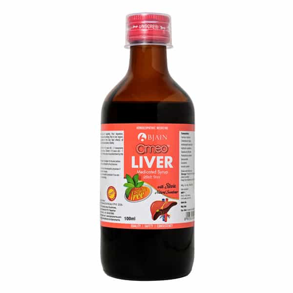 Bjain Omeo Liver Medicated Syrup . Sugar Free | Liver Health Tonic & Detoxification - 100Ml