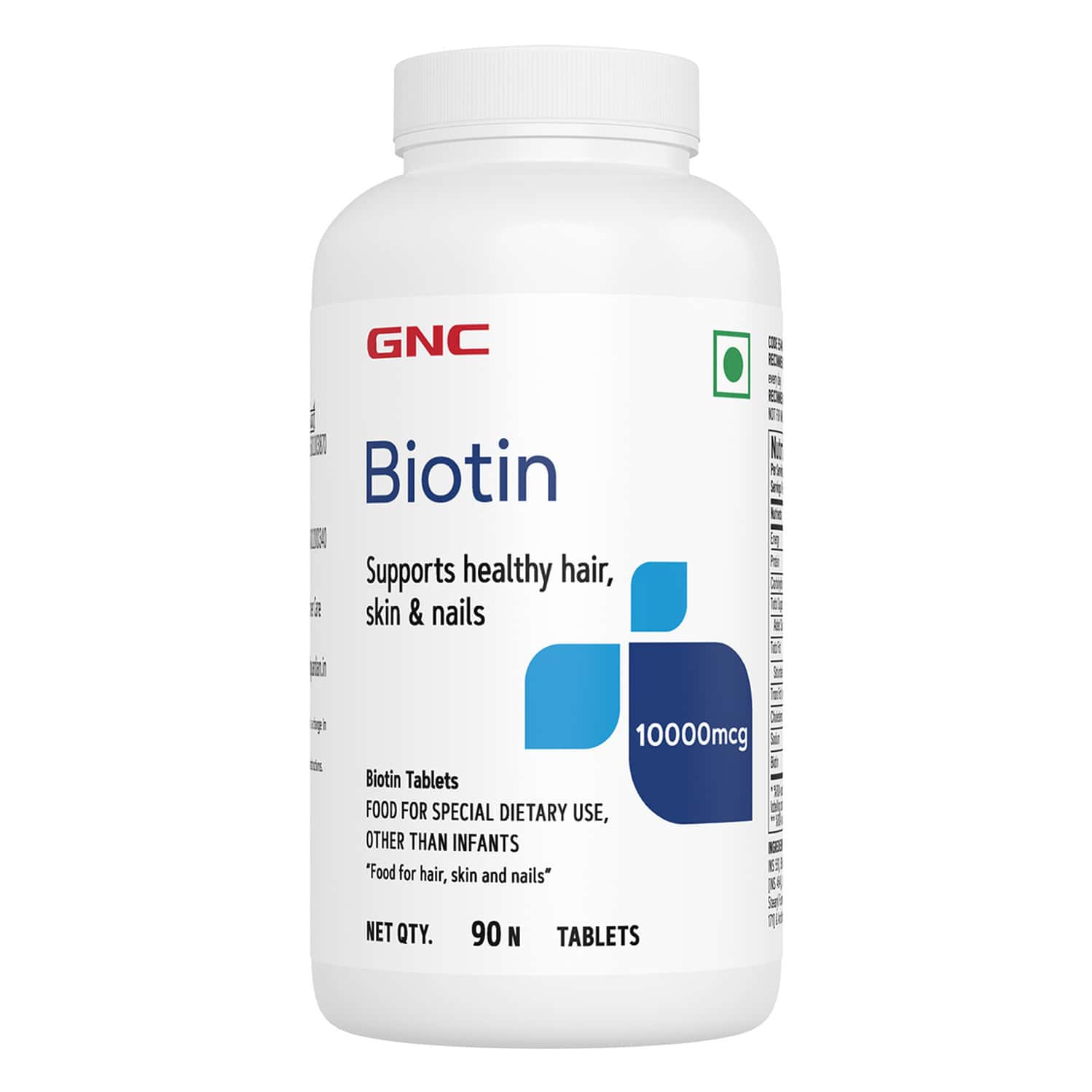 Gnc Biotin 10000mcg Hair Supplement Tablets Jar Of 90