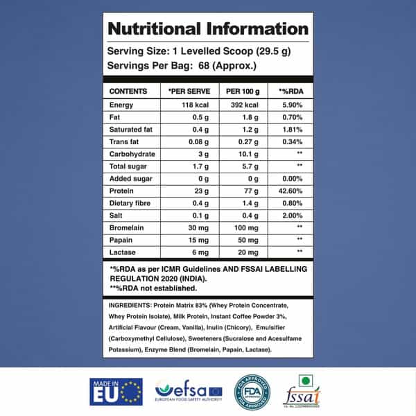 Apex Vitals Whey Grass-Fed Whey 23G Protein, 13G Eaa+Bcaa Digestive Enzymes 2Kg-67 Ser-Iced Espresso