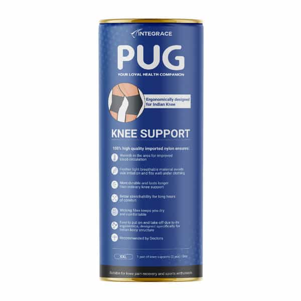 Pug Knee Support Ergonomically Designed For Indian Knee Size Xxl Pack Of 1 Pair