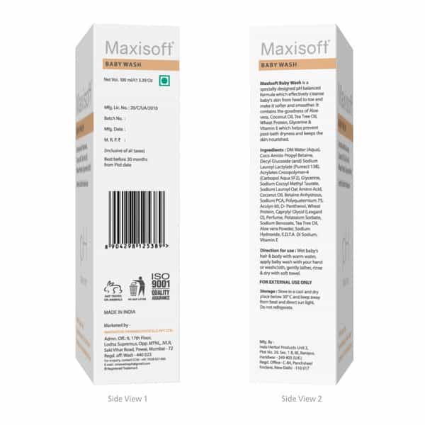 Maxisoft Baby Wash Ph Balanced | 100 Ml | Pack Of 2