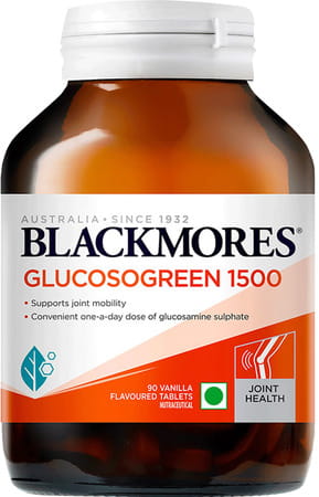 Blackmores - Glucosogreen 1500 |1500mg Vegetarian Glucosamine Sulfate|90 Tablets - Vanilla Flavored