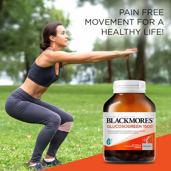Blackmores - Glucosogreen 1500 |1500Mg Vegetarian Glucosamine Sulfate|90 Tablets - Vanilla Flavored