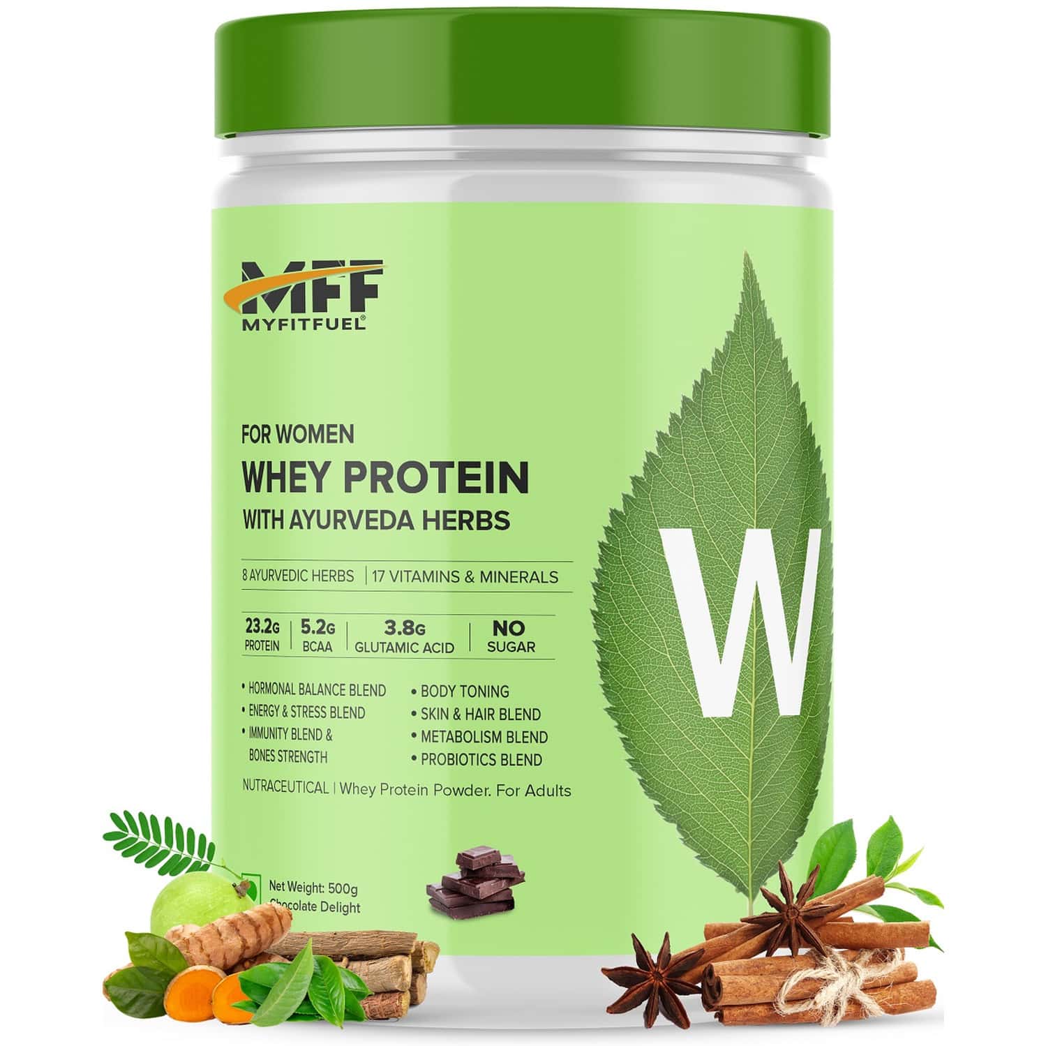 Myfitfuel Women Clean Whey Protein + Ayurveda Herbs & Multivitamins. (500g | Chocolate Delight)