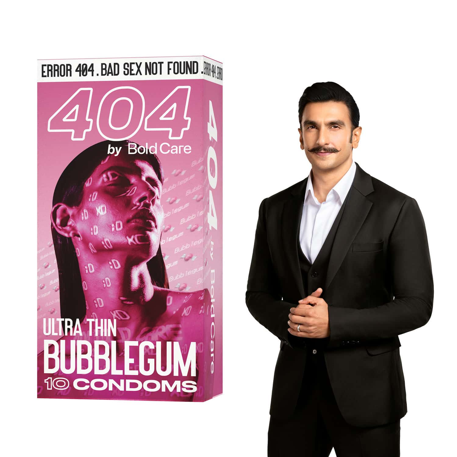 404 By Bold Care Super Ultra Thin Bubblegum Flavored Condoms For Men|with Disposable Pouches- 10 Pcs