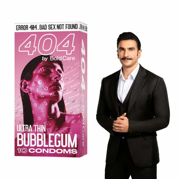 404 By Bold Care Super Ultra Thin Bubblegum Flavored Condoms For Men|With Disposable Pouches- 10 Pcs