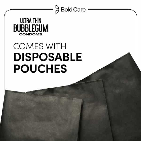 404 By Bold Care Super Ultra Thin Bubblegum Flavored Condoms For Men|With Disposable Pouches- 10 Pcs