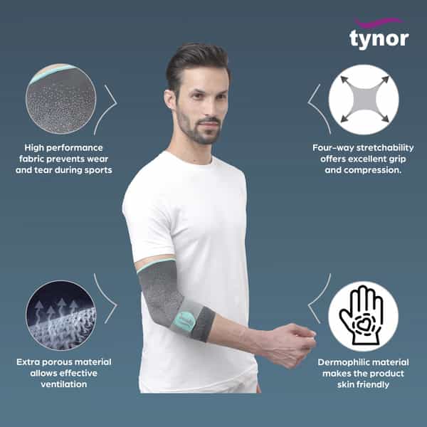 Tynor Elbow Support Urbane Grey Medium 1 Unit