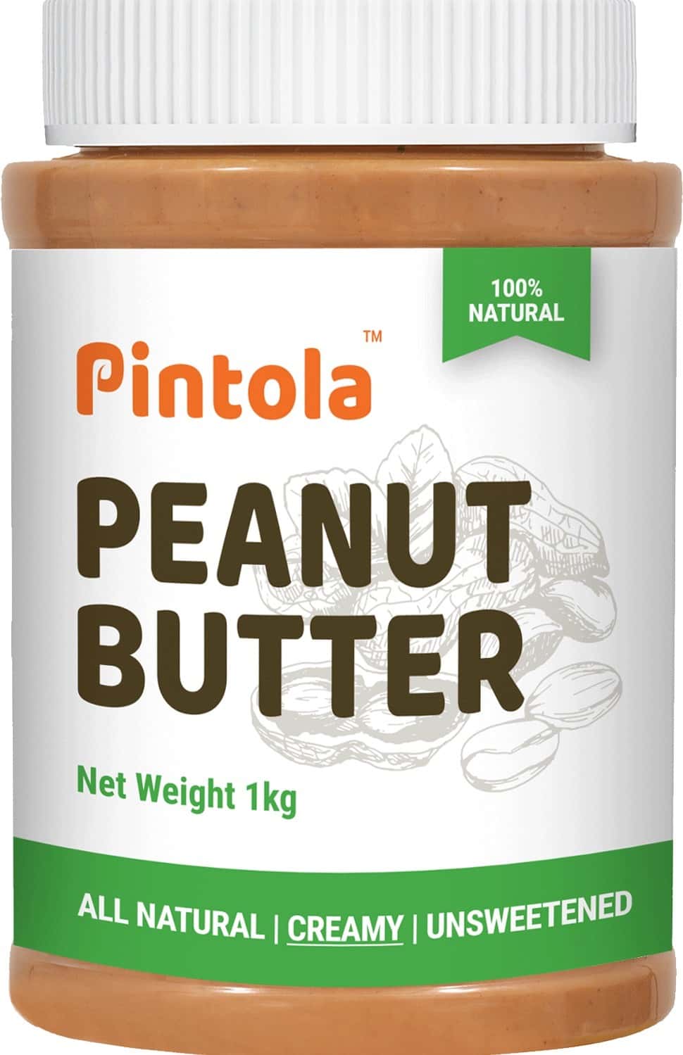 Pintola All Natural Creamy Peanut Butter 1kg Jar