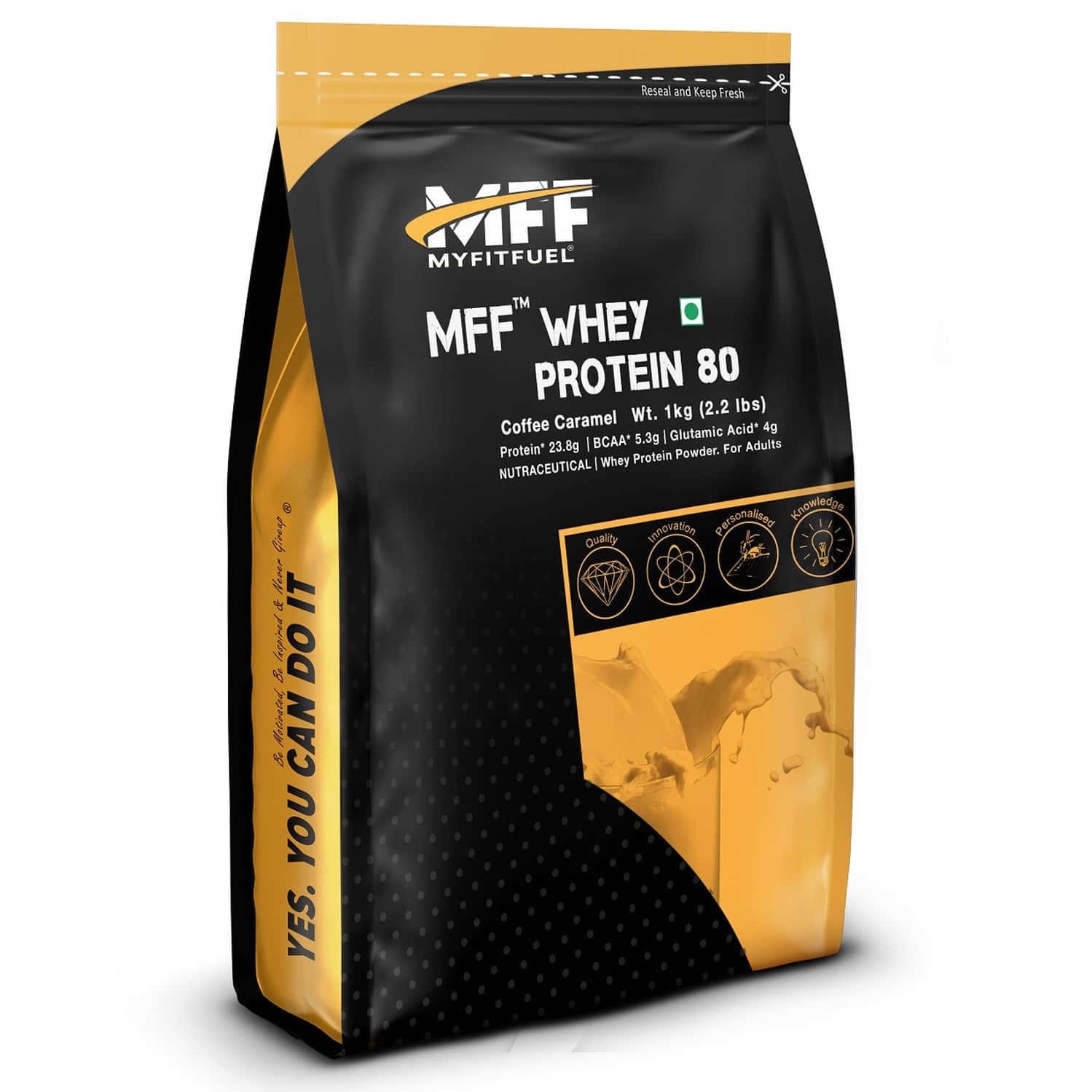 Myfitfuel Mff Whey Protein 80-1 Kg (2.2 Lbs) Coffee Caramel| Whey Protein Concentrate