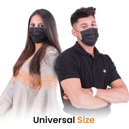 Arcatron Mobility 3ply Disposable Surgical Super Breathable Facemask With Nose Clip|50, Carbon Black