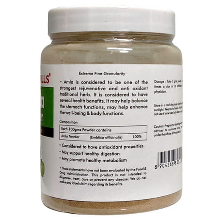 Herbal Hills Amla Powder Edible For Hair Growth,Skin Care Gooseberry Powder 200gms Pack Of 4