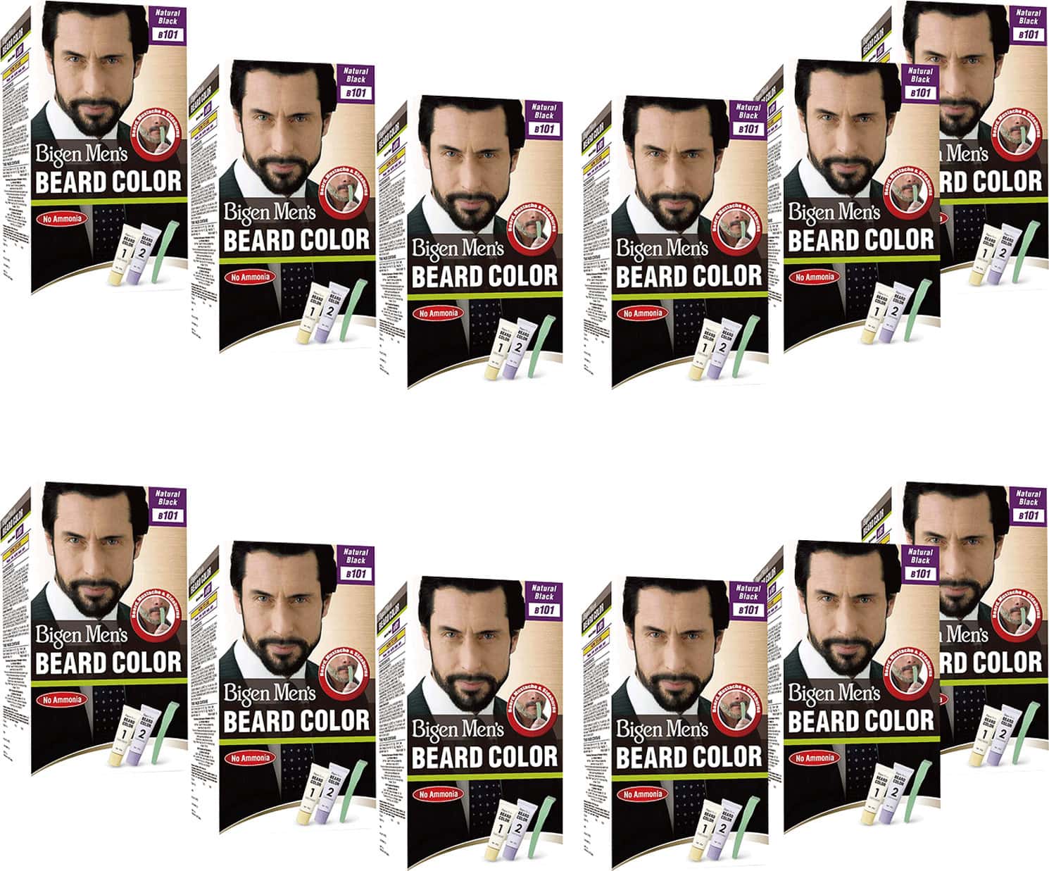 Bigen Men's Beard Color Natural Black B101 40g (pack Of 12)