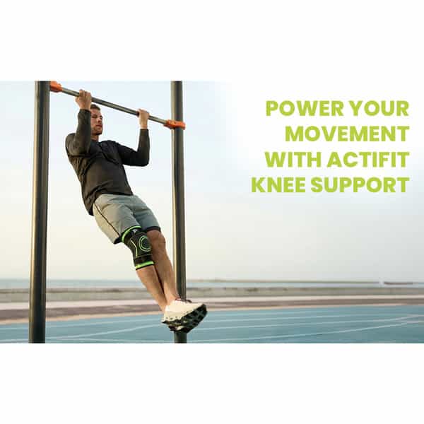 Actifit Knee Support With Adjustable Band Green Colour - Compression Brace - Size M