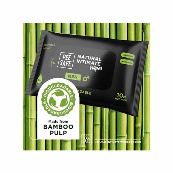 Pee Safe Biodegradable Intimate Wipes For Men - 10 Wipes (Pack Of 1)