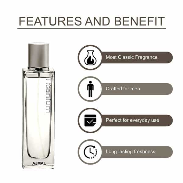 Ajmal Titanium Edp 100Ml Perfume For Men And Oudh Mukhallat Cp Oil Women 6Ml For Unisex