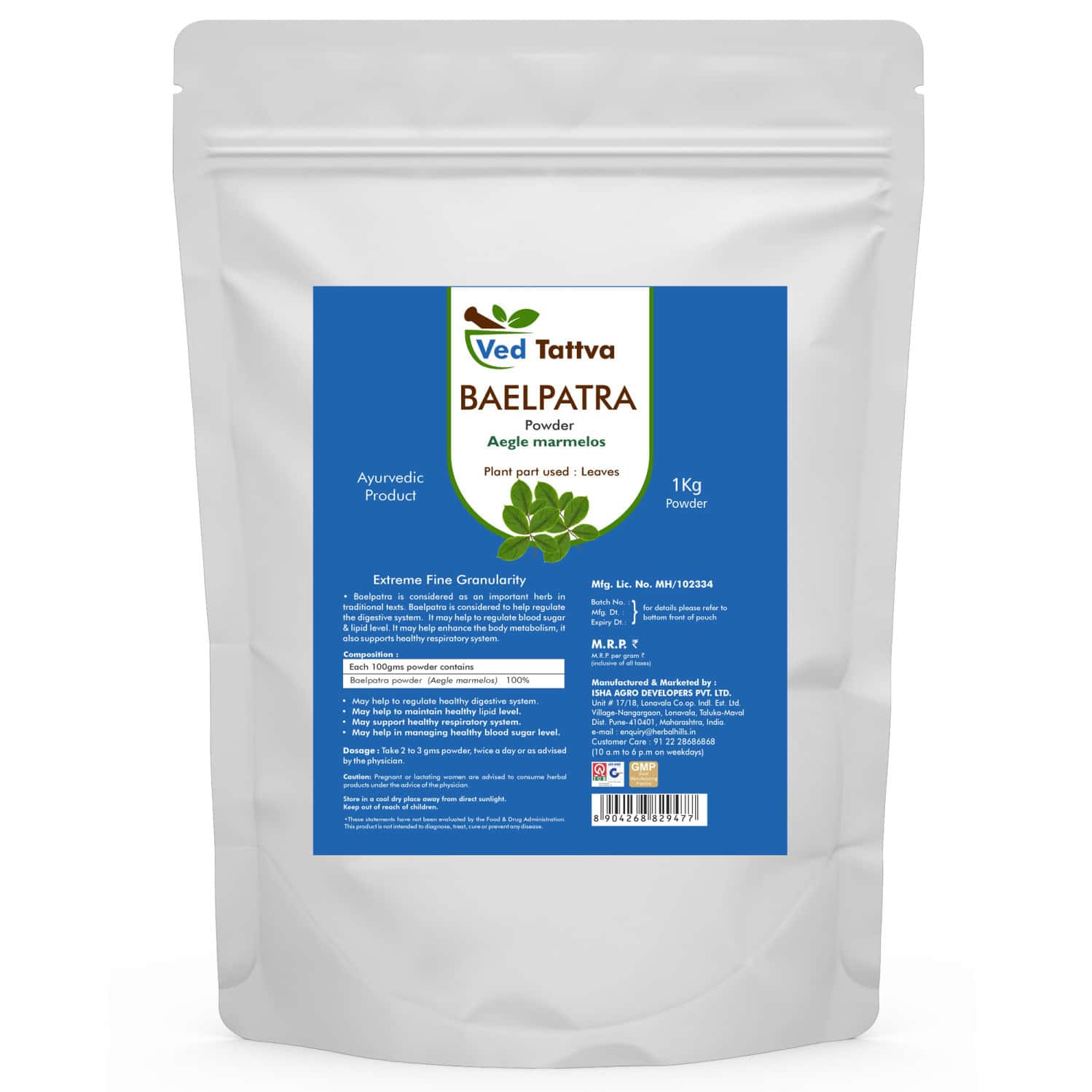 Ved Tattva Baelpatra Powder - 1 Kg (pack Of 4)