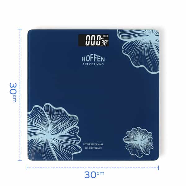 Hoffen (India) Electronic Digital Personal Bathroom Weight Machine | Upto 180Kg - Blue