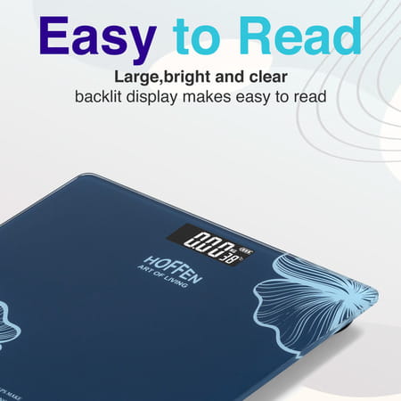 Hoffen (India) Electronic Digital Personal Bathroom Weight Machine | Upto 180kg - Blue