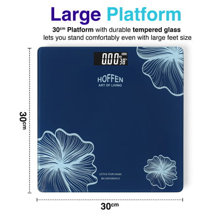 Hoffen (India) Electronic Digital Personal Bathroom Weight Machine | Upto 180kg - Blue