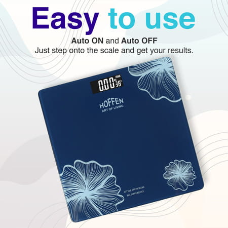 Hoffen (India) Electronic Digital Personal Bathroom Weight Machine | Upto 180kg - Blue