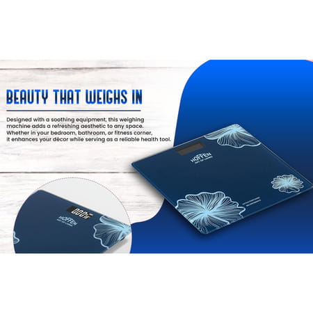 Hoffen (India) Electronic Digital Personal Bathroom Weight Machine | Upto 180kg - Blue