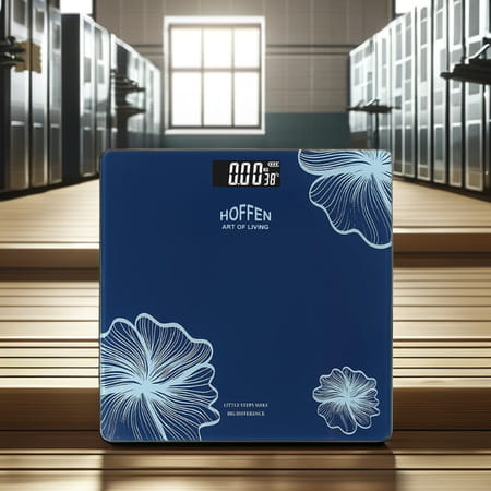 Hoffen (India) Electronic Digital Personal Bathroom Weight Machine | Upto 180kg - Blue