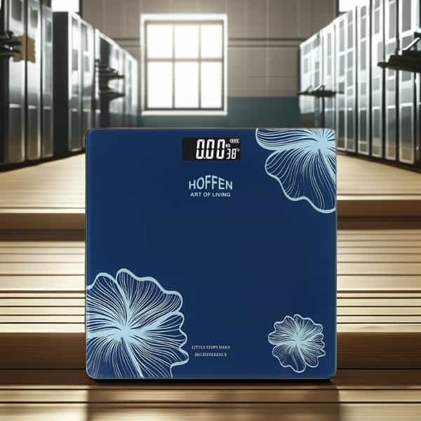 Hoffen (India) Electronic Digital Personal Bathroom Weight Machine | Upto 180Kg - Blue