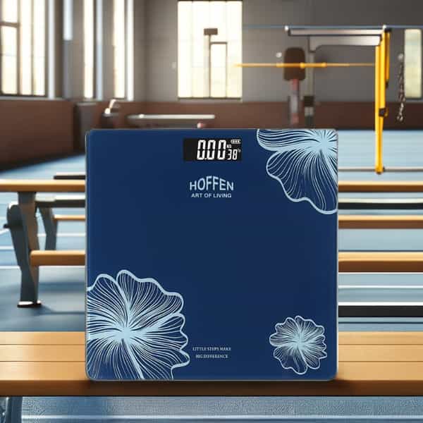 Hoffen (India) Electronic Digital Personal Bathroom Weight Machine | Upto 180Kg - Blue