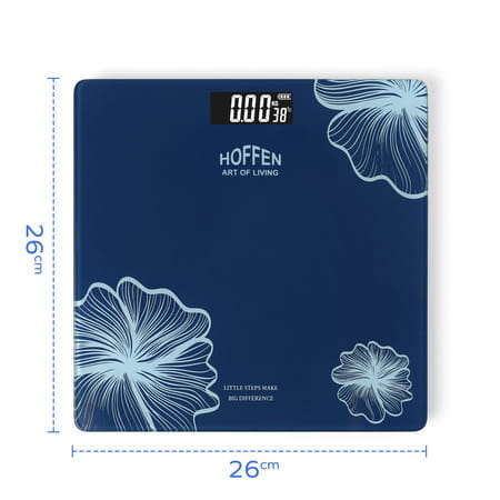 Hoffen (India) Electronic Digital Personal Bathroom Weight Machine | Upto 180kg - Blue