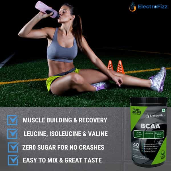 Electrofizz Bcaa 7Gms (2:1:1 Formula) - Pre/Post Workout & Intra Workout (400G)- Green Apple 40 Sr