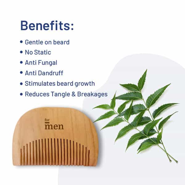 Formen Beard Comb | 100% Natural | Style Your Beard | Pocket Size Neem Comb For Men