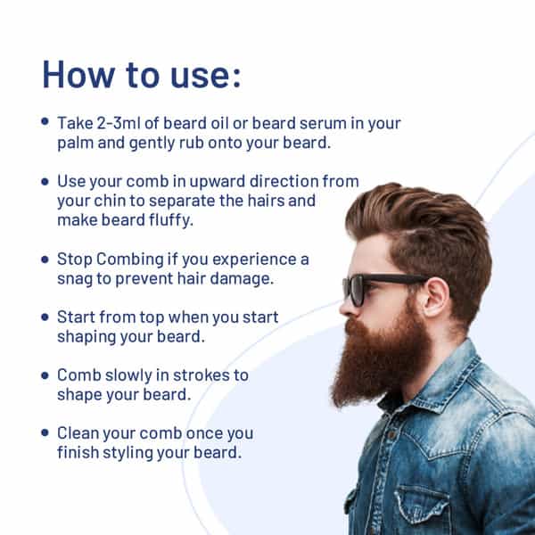 Formen Beard Comb | 100% Natural | Style Your Beard | Pocket Size Neem Comb For Men