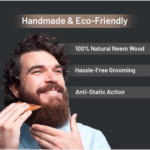 Formen Beard Comb | 100% Natural | Style Your Beard | Pocket Size Neem Comb For Men