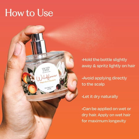 Sacred Grove Wild Flower Magnolia & Mandarin Hair Perfume For Women | Alcohol Free - 50Ml