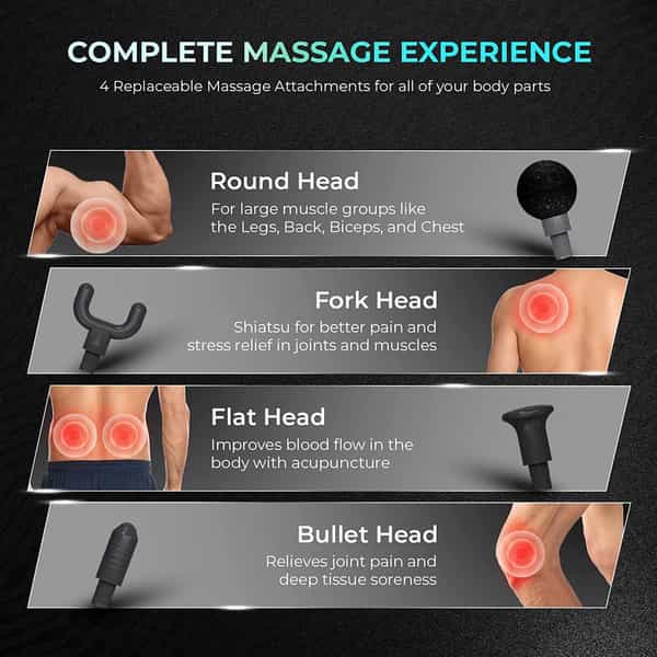 Beatxp Bolt Deep Tissue Massage Gun Percussion Muscle Massager For Full Body Pain Relief (Royal)