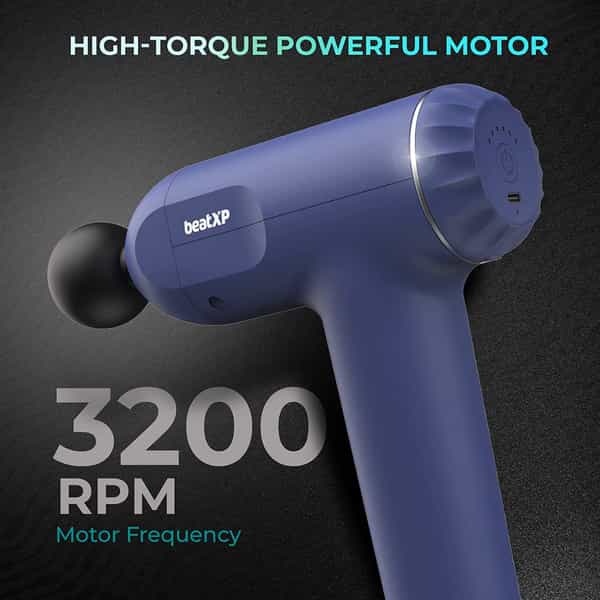 Beatxp Bolt Deep Tissue Massage Gun Percussion Muscle Massager For Full Body Pain Relief (Royal)