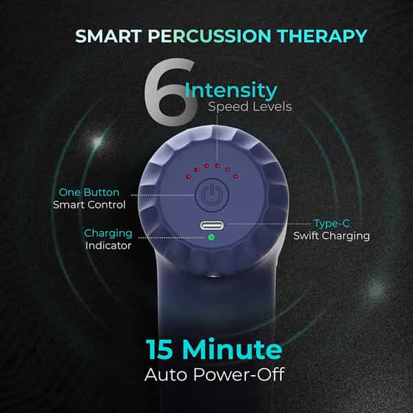 Beatxp Bolt Deep Tissue Massage Gun Percussion Muscle Massager For Full Body Pain Relief (Royal)
