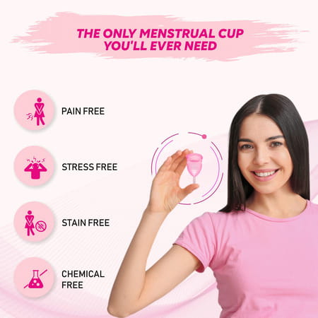 Gynocup Premium Menstrual Cup For Women Fda Approved|Pink| Large Size