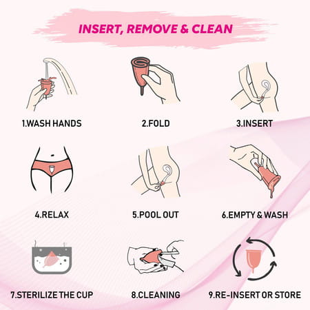 Gynocup Premium Menstrual Cup For Women Fda Approved|Pink| Large Size