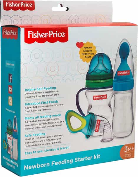 Fisher Price Newborn Feeding Starter Kit (Green And Blue)