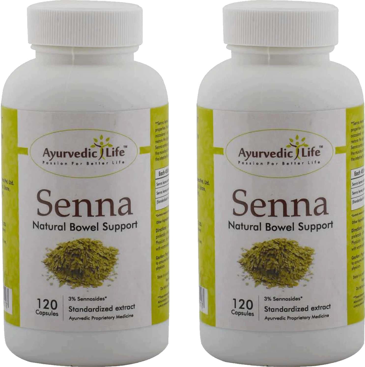 Buy WAY2HERBAL AYURVEDIC LIFE SENNA CAPSULES 450MG CAPSULES NATURAL 120