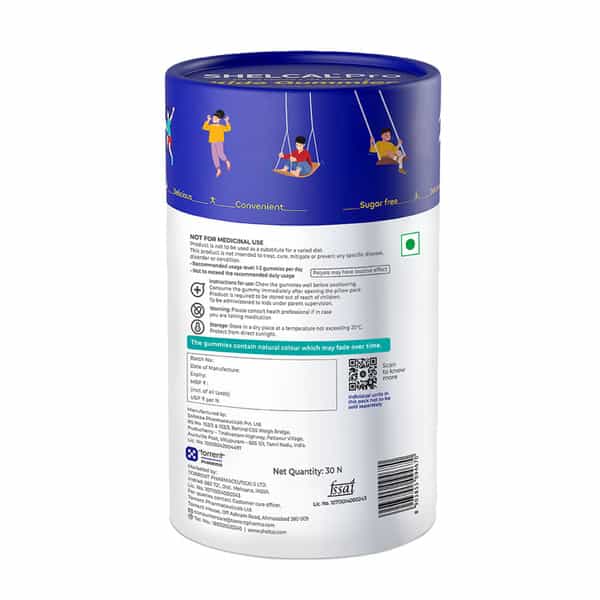 Shelcal Pro | Kids | Calcium & Vitamin D3 | Lemon Orange & Mixed Berries | Sugar Free | 30 Gummies