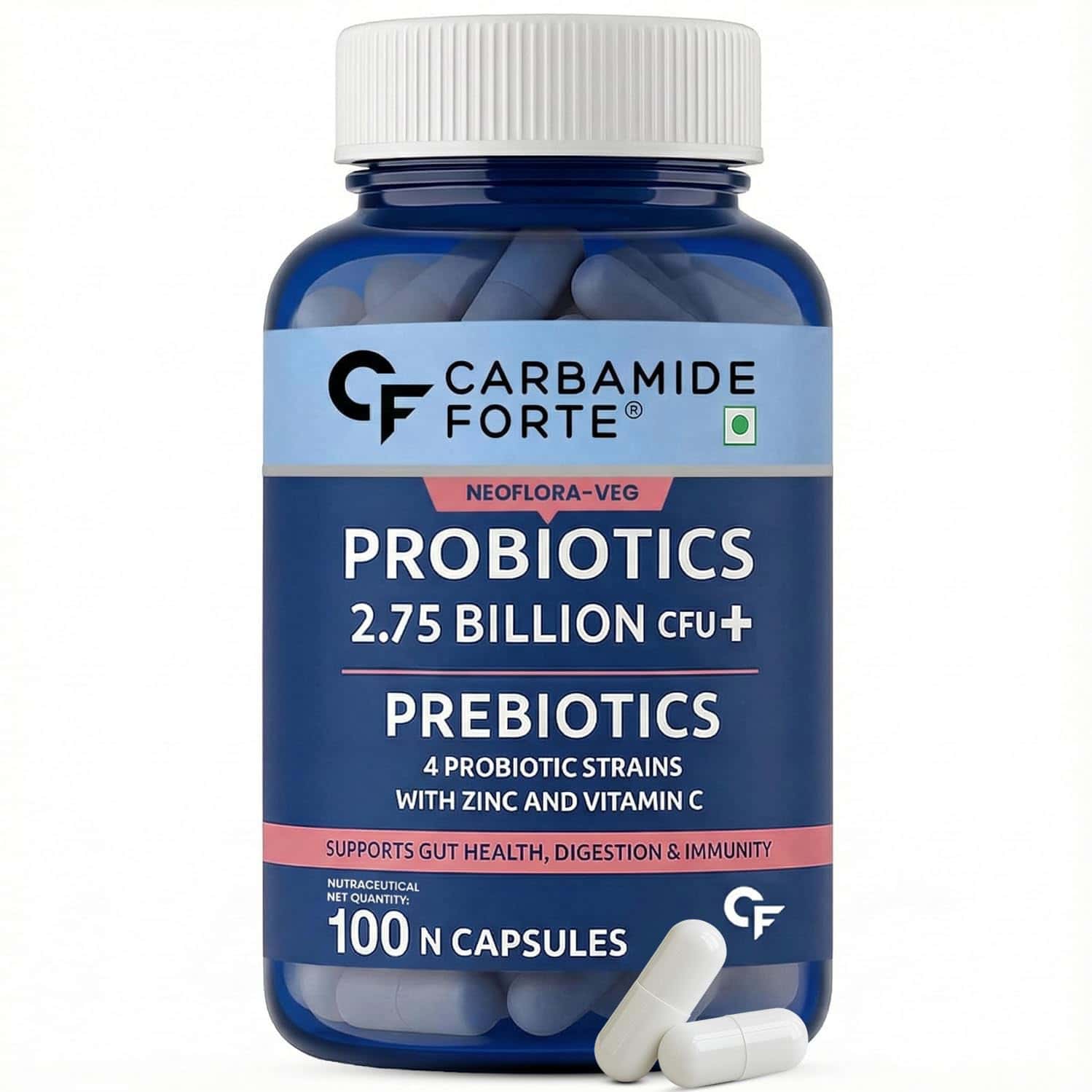 Carbamide Forte Probiotics Supplement 2.75 Billion For Women & Men-100 Capsules